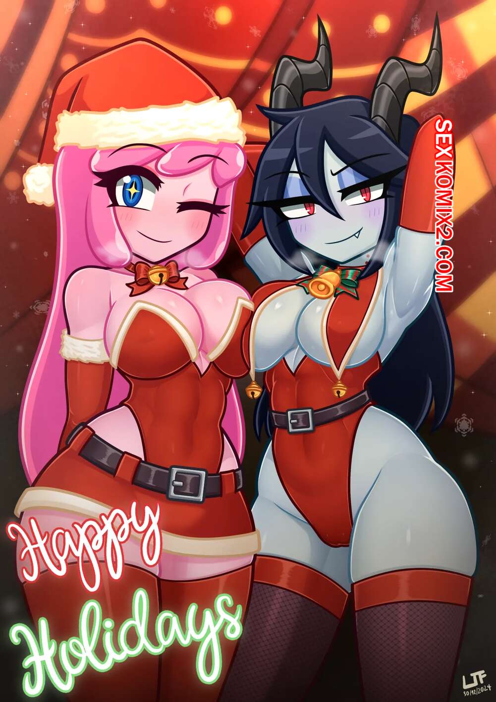 Порно комикс Adventure Time. Princess Bubblegum and Marcelines christmas present. Lezaki.