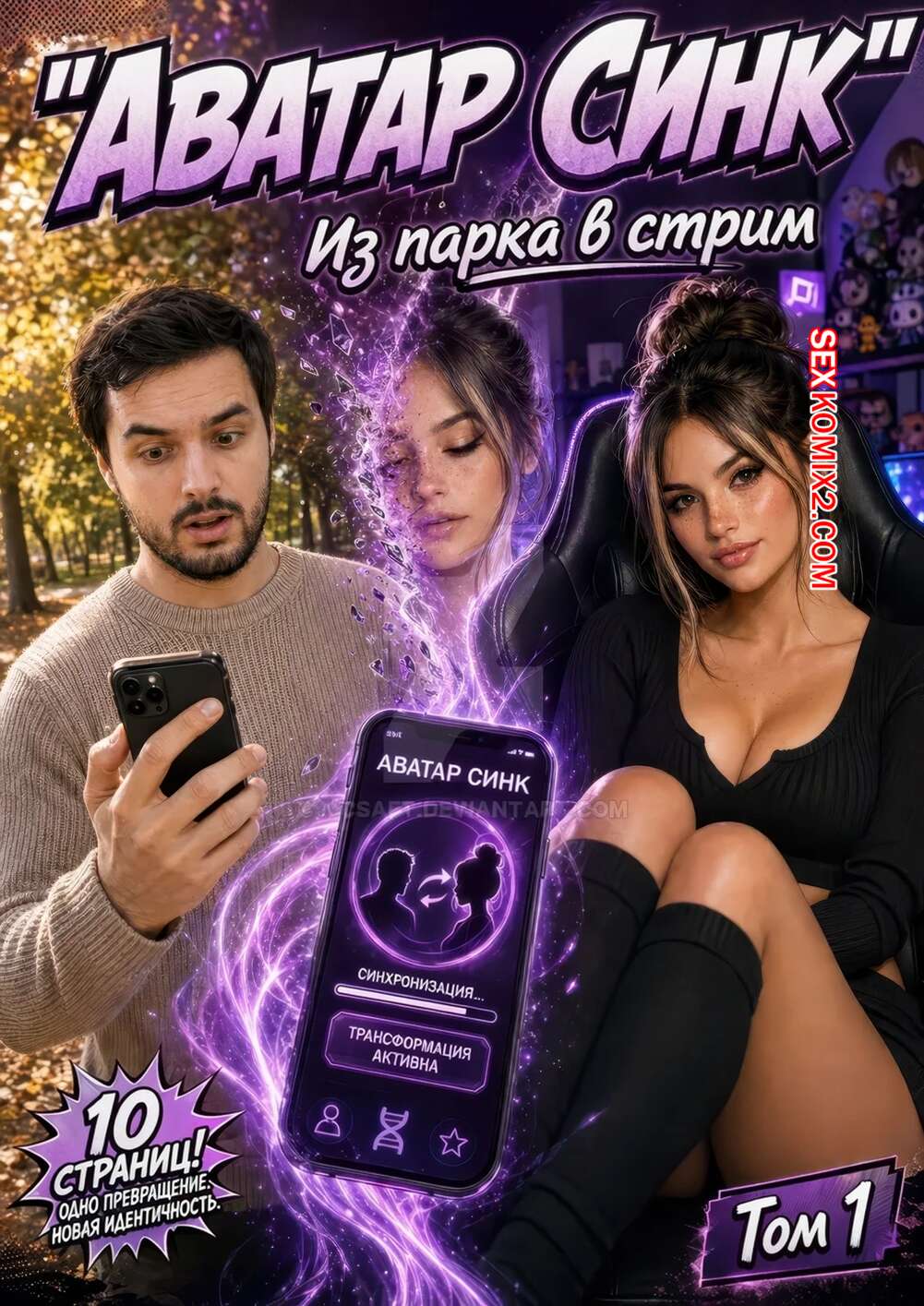Порно комикс Аватар Синк. Из парка в стрим. Avatar Sync. McSaft.