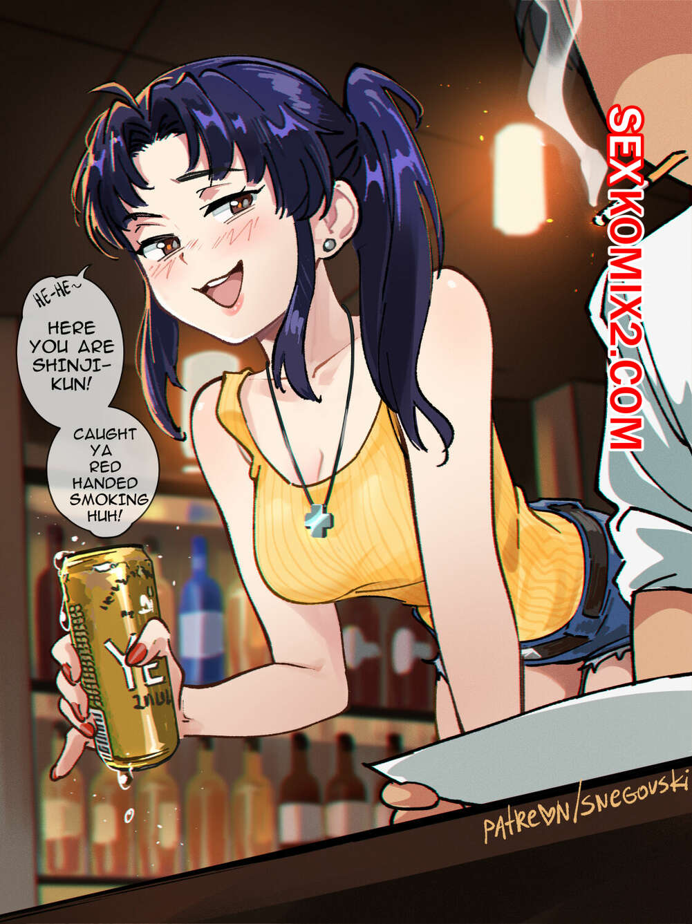 Порно комикс Бар Черная лагуна. Мисато. Misatos Black Lagoon Bar. Snegovski