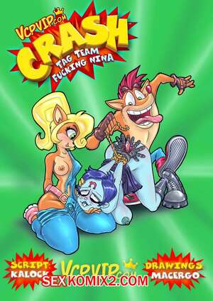Порно комикс Crash Bandicoot. Командный трах Нины. Tag Team Fucking Nina. Macergo