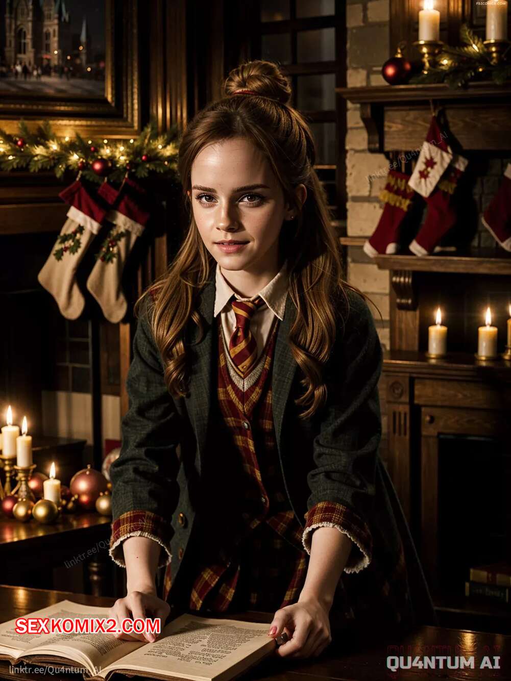 Порно комикс Emma Watson. Hogwarts Christmas Harry Potter Hermione Granger Gryffindor. QuantumAI