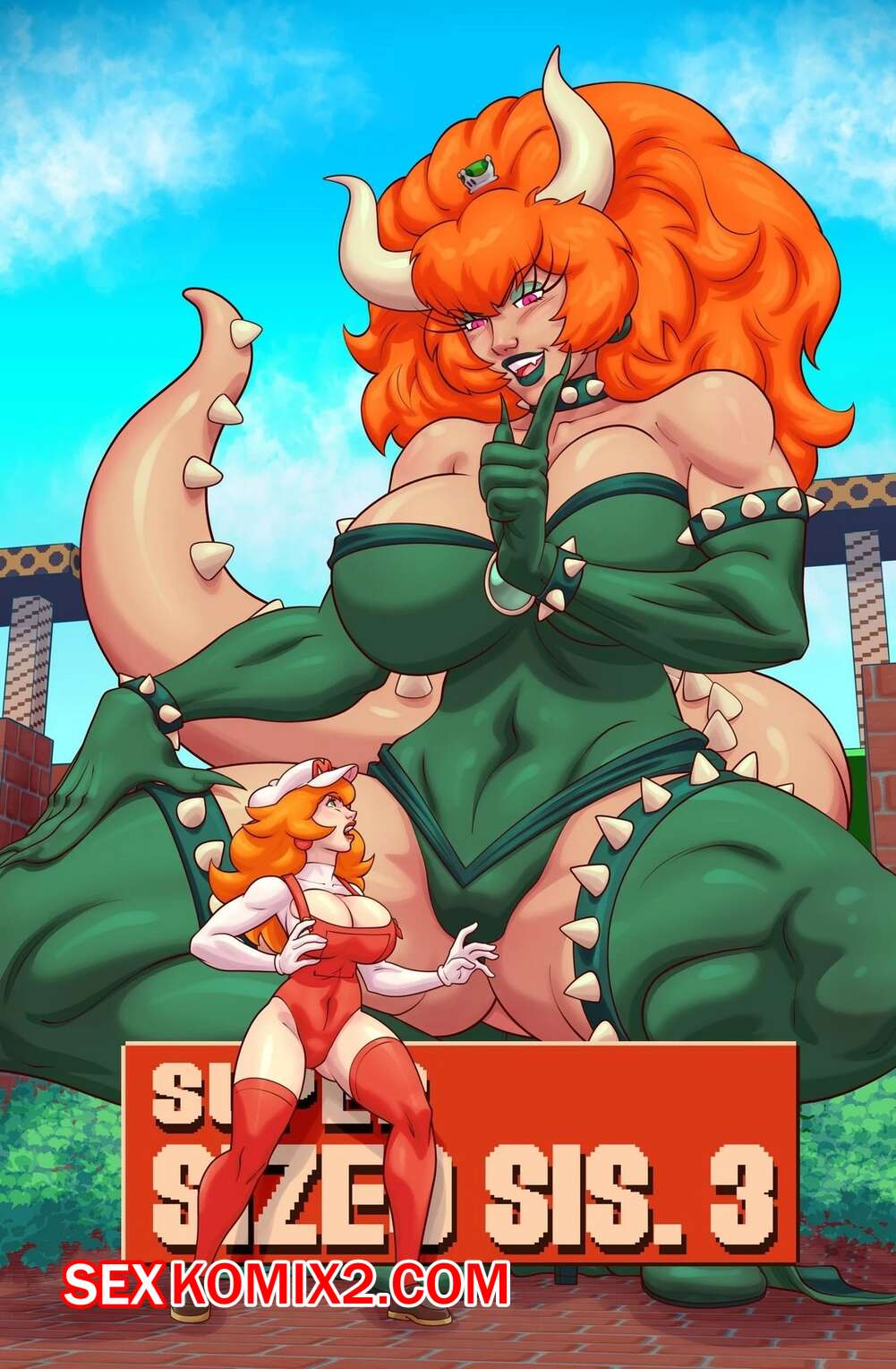 Порно комикс Марио. Сестренки супер размеров. Часть 3. Super Sizeo Sis. ZZZ Comics.