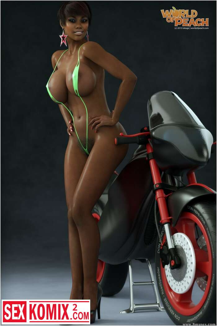 Порно комикс Негритянка и мотоцикл.