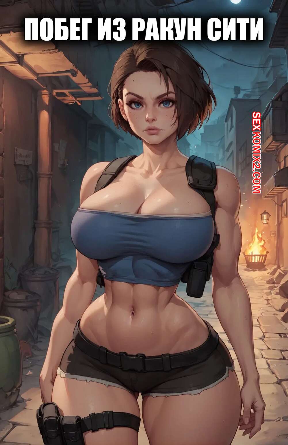 Порно комикс Побег из Ракун сити. Escape from raccoon city. Velzevulit.