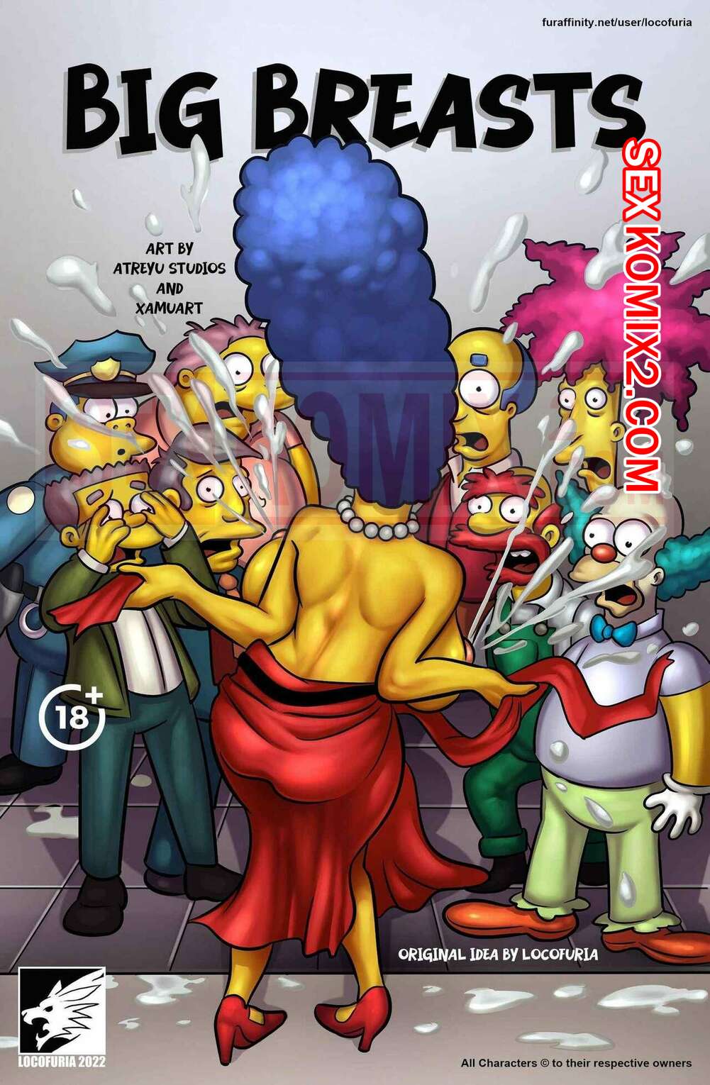 Порно комикс Симпсоны. Большие сиськи. Big Breasts. Locofuria